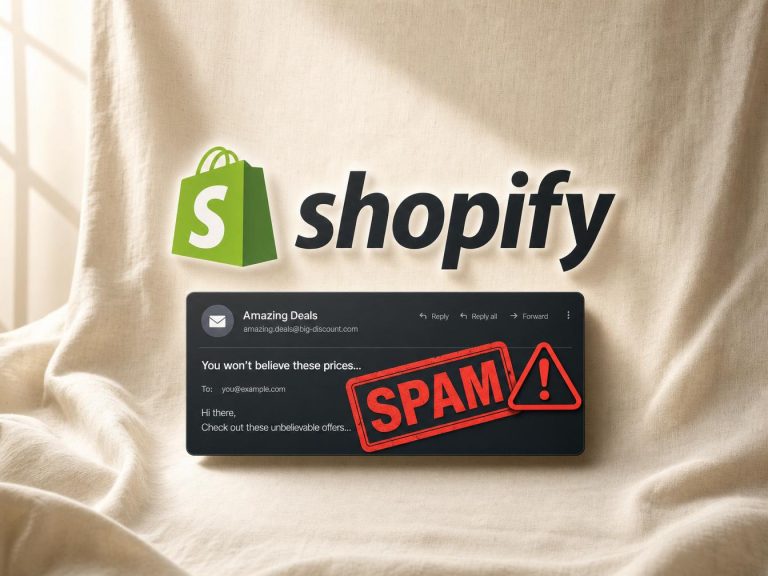 Logo Shopify et email marqué spam